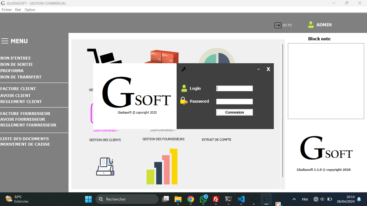 Page d'accueil Gsoft
