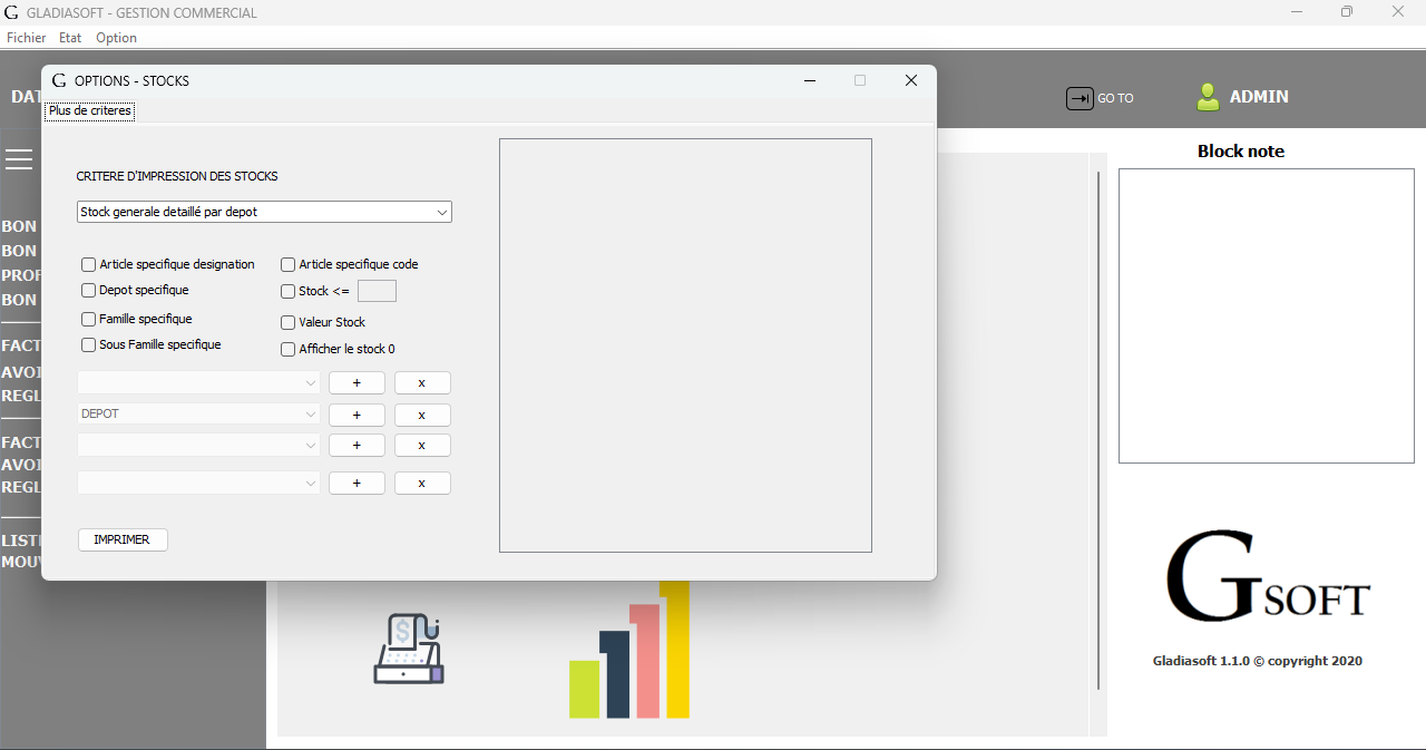 Gestion de stock Gsoft